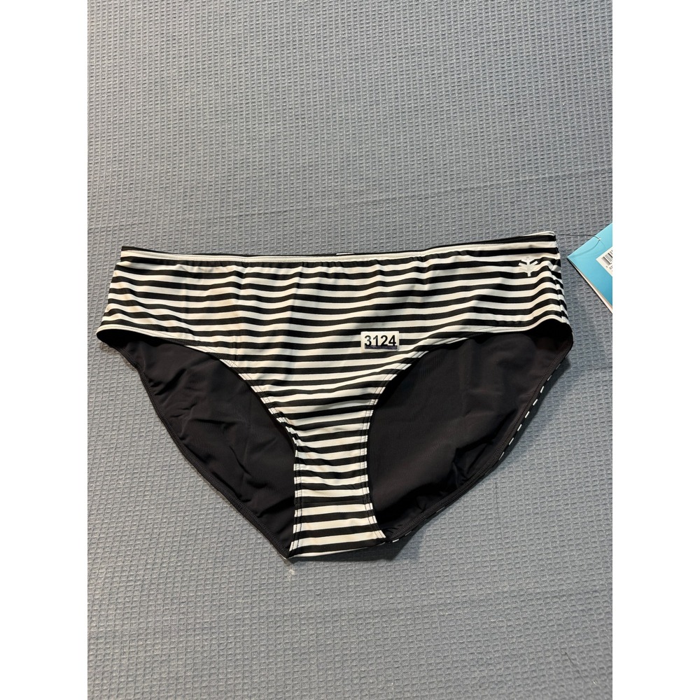 Coolibar Medley Swim Bottom Womens XXL Black White Striped